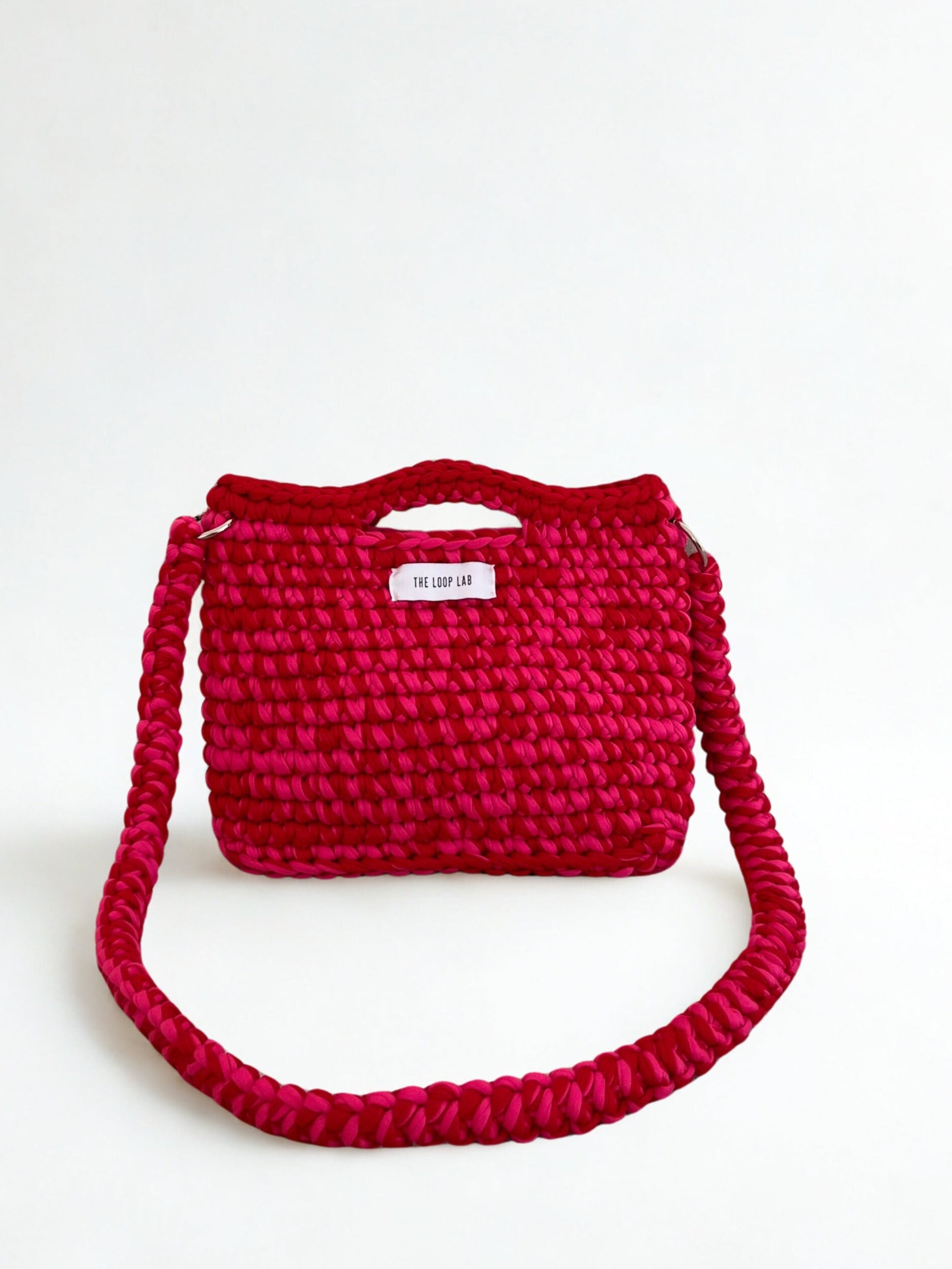 SMALL Crochet bag PINK-RED