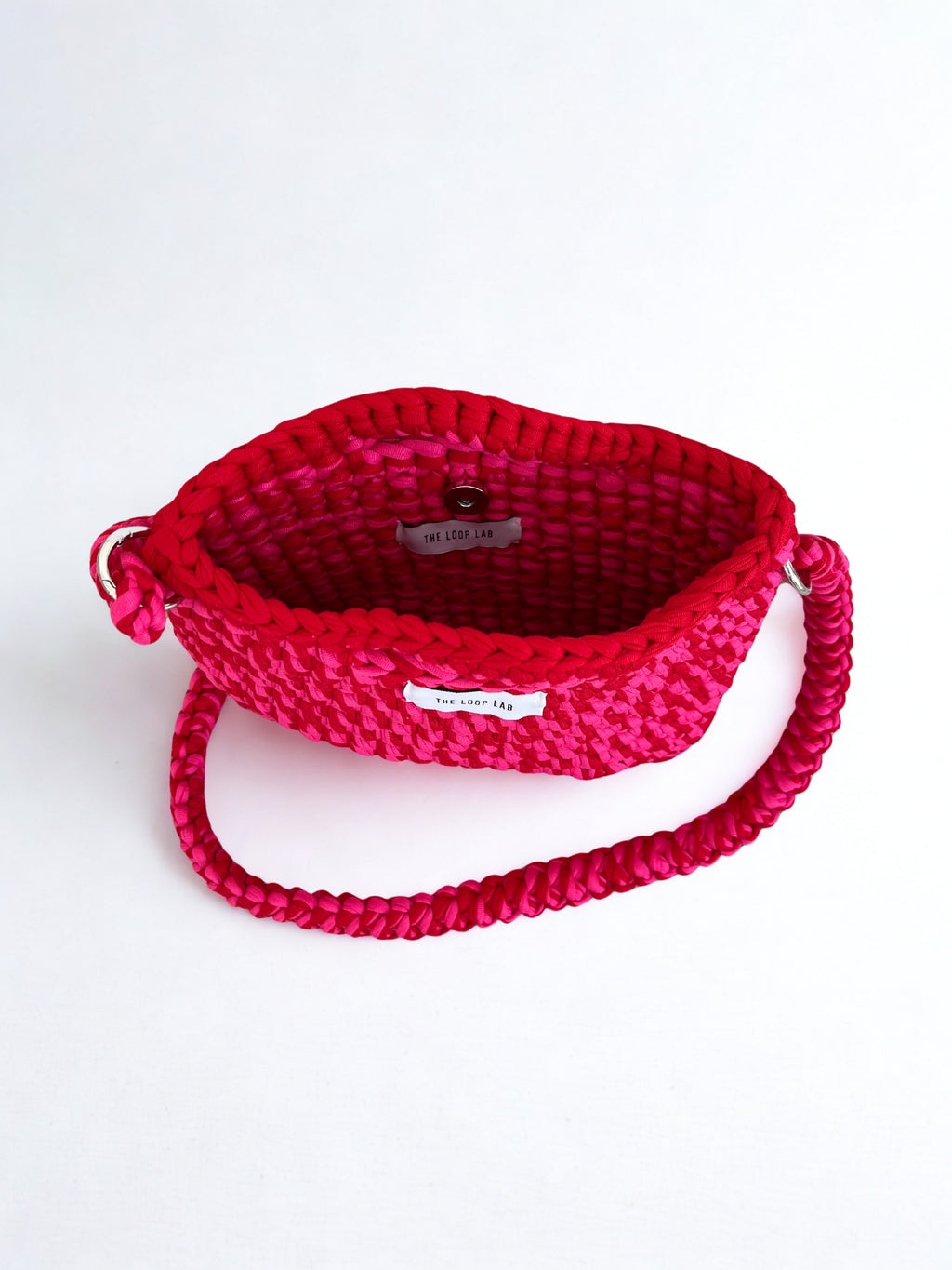 SMALL Crochet bag PINK-RED